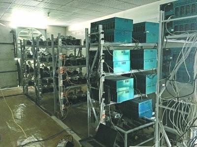 A modern mining farm showcasing various setups.