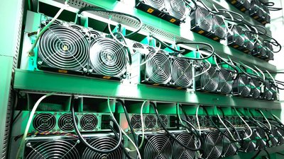 High-tech Bitcoin mining farm operation