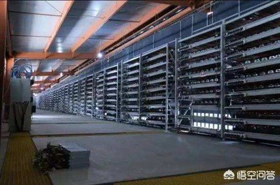 A mining farm operating in a spacious warehouse with advanced cooling systems.